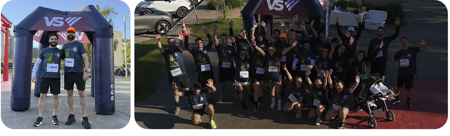 Equipe VS reunida durante uma corrida