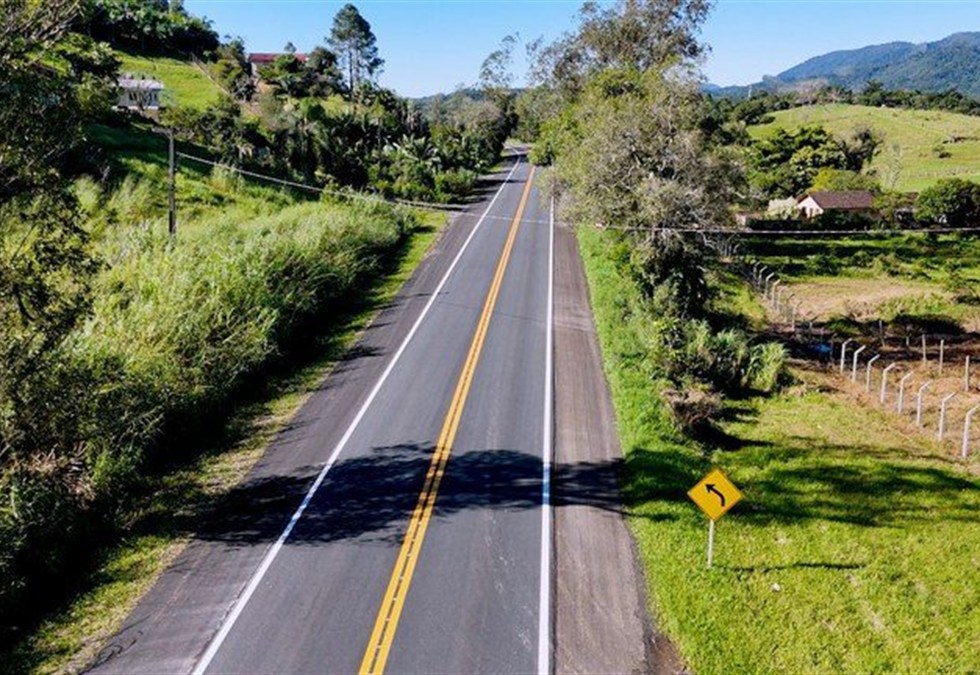 Trecho da BR-470 em Santa Catarina